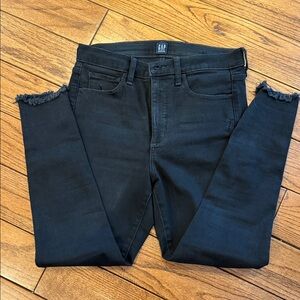 GAP black denim Frayed Edge Jeans